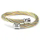 CHARRIOL夏利豪(04-801-1217-0/P0480112170)BANGLE CELTIC系列鋼索經典時尚手環/灰+金｜樂天領券折300★全館特惠中★指定刷卡回饋10%