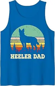 [Generic] Australian Cattle Dog Red Blue Pet Heeler Dad Cute Tank Top T-Shirt for Men Crew Neck Tee Shirt