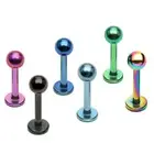1 - 16 Gauge 3mm Ball Labret Titanium Plated Lip Ring Chin Snakebite L15