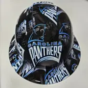 full brim hard hat custom hydro dipped IN CAROLINA PANTHERS NEW WOW
