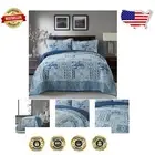Luxurious Cotton Bedspread Quilt Set with Bohemian Patchwork - California King