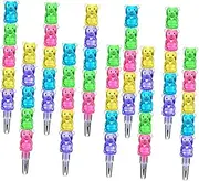 VICASKY Bear Shaped Stacking Pencils 12pcs Bulk Pack Fun Educational Tool for Boys and Girls