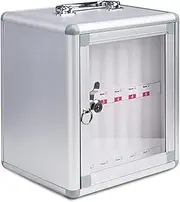 School Mobile Phone Safe Deposit Box， 24,36, 48, 60 Slots Cell Phone Storage Box ，Transparent Lockable Staff Mobile Phone Storage Case(12 Slots)