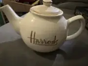Harrod’s Knightsbridge Porcelain Ivory Teapot 5 1/2”x3”