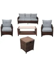Courtyard Casual Costa Mesa Brown 5pc Sofa Seating Set