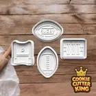 Rugby Cookie Cutter Set with Embosser Stamps - Union - League - NRL