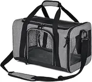 Bicycle Bag For Pets,Portable Cat Basket,Breathable Travel Bag,Foldable Dog Bag,Breathable For Multiple Surfaces,Built-in Safety Buckle,Suitable For Kittens Or Small Dogs Up To 8Kg (Medium Gra