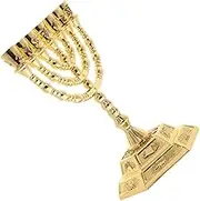 IMIKEYA Retro Metal Head Menorah Candle Stand Elegant Religious Candle Holder for Weddings Parties and Home Decor High Jewish Candlestick Holder