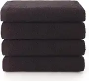 Top Towels - Bath Towels - Bid Towels or Face Towels - Pack of 4 Towels - 30 x 50 cm, 43040099, Black/White