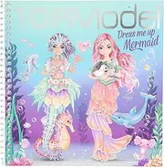 Depesche 12438 TOPModel Mermaid Dress Me Up Sticker Book with 24 Pages for Creating Mermaid Motifs Includes 11 Sticker Sheets, Multi-Colour, 18 x 17.5 x 1.2 cm