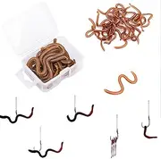 Soft Plastic Worm Fishing Lure Kit, 18pcs, Brown, 9cm/3.54in, Artificial Worm, Fishing Lure, Fishing Hook, Freshwater & Saltwater