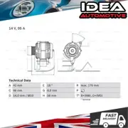 Alternator Idea Fits Peugeot 306 Boxer 405 Citroen Relay ZX Fiat Ulysse