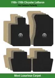 Lloyd Luxe Front & Rear Carpet Mats for '86 Chrysler LeBaron w/Black M-Mopar (for: Chrysler)