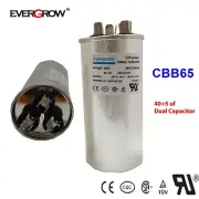Dual Run 40/5 MFD 370vac Electric Motor Run Oil Filled Capacitor uf HVAC 40-5