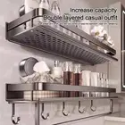 Aluminum Wall Shampoo Holder No Drilling Toilet Storage Rack