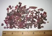 PILE OF TINY NATURAL ROUGH 0.1"- 0.6" RUBY CRYSTAL MINERALS INDIA ~ 39.2grams *1