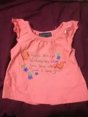 PUMPKIN PATCH english garden party coral rose TEE BNWT SZ 3-6 MTHS (acc484
