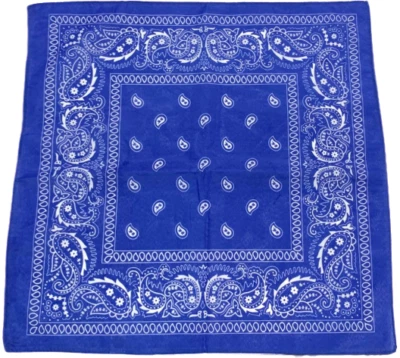 BLUE HANDKERCHIEF BANDANA Magic Trick Prop Cowboy Face Western Hanky Mask Scarf