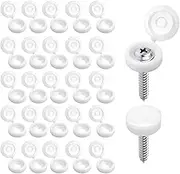 100pcs White Screw Caps Hinged Screw Cover Caps Screw Protection Screw Caps Fold Screw Snap Covers Washer Flip Tops with Storage Box for Covering M4 Screw Heads