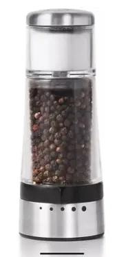 OXO Good Grips 2-in-1 Salt & Pepper Grinder & Shaker, Silver New