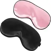 KOMBIUDA 2pcs Cute Sleeping Eye Masks Portable Travel Sleep Masks Breathable Eye Patches for Light Blocking for Home Office and Travel Use