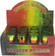 24 PACK 1.5" Rasta Spice Herb Cylinder Grinder 4 Piece Tobacco Mill Crusher