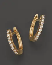 Diamond Huggie Hoop Earrings in 14K Yellow Gold, 0.15 ct. t. w.