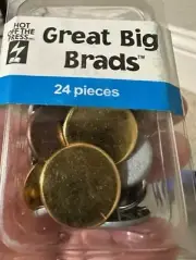 New Hot off the Press Multi color Great Big Brads package of 24 TX