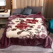 Korean Mink Blanket Fleece Plush Throw Blanket Soft and Warm All Seasons Throw 2 Ply Reversible Raschel Bed Mink Blankets for Adults