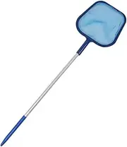 Pool Skimmer Net, Pools Salvage Nets with Telescopic Pole, Detachable Mesh Nets, Leaf Catcher, Pond Cleaner, Swimming Pool Cleaning Accessory Easy Scoop Edge for Fountain Fish Tank Ground