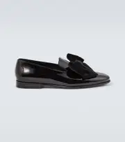 [Manolo Blahnik] Manolo Blahnik Janser bow-detail patent leather loafers AU 7 black