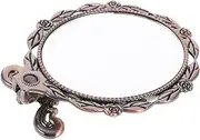 Healeved Handheld Mirror: Vintage Antique Style Embossed Flower Makeup Retro Vanity Mirror with Handle - for Women Ladies Travel