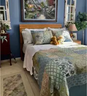 COZY CHIC BLUE TEAL AQUA BROWN SAGE GREEN PALM LEAF BEACH TROPICAL QUILT SET