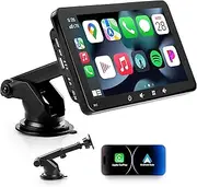 Car Display Compatible with CarPlayy and Android Car, Wireless Connect Radio, Portable Android Carplay 7 Inch IPS Touch Screen 1080P, Siri Assistant (7 Inch)