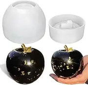 RESINWORLD Apple Shaped Jar Mold with Lid, Candle Holder Molds, Apple Box Storage Silicone Mold for Resin, Clay, Gypsum Casting