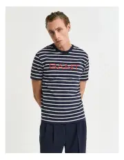 [Gant] Striped Graphic T-Shirt in Evening Blue