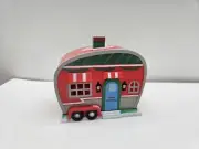 Cobblestone Corners Winter Village Red Camper Air Stream Light Up LED Christmas