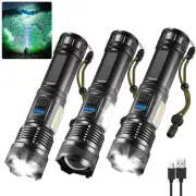 7Mode Flashlights High Lumens Rechargeable, 3Pack Tactical Flashlight High Po...