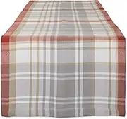 DII Thankful Autumn Collection Fall Tabletop Decoration, Table Runner, 14x72, Cozy Picnic Plaid