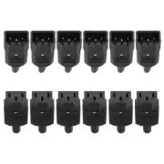 6Pair 3Terminals Panel Mount IEC320 C14 Power Socket C13 Plug Adapter Connector