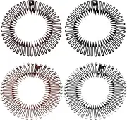 4 Headbands, Comb Headband,Stretch Hair Combs for Women Girls,(Black+Brown,2 with Diamond+2 Without Drill)