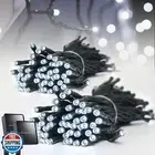 Solar String Lights 2 Pack 100ft Outdoor Waterproof 200 Led Fairy Lights 8 Mo