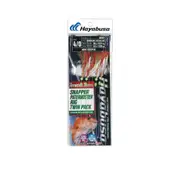 Hayabusa EX307 Snapper Paternoster Pink Green Red Flasher Rig Twin Pack #4/0