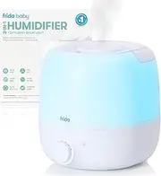 [Frida Baby] 3-in-1 Cool Mist Humidifier for Large Rooms, Top Fill Humidifier for Bedroom, Allergy Relief, 60 Hour Runtime + Nightlight, Auto Shut-Off, Quiet, Carry Handle, Essential Oil Diffuser