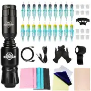 Complete Wireless Tattoo Machine Set Rotary Pen LED Battery Cartridge Needles