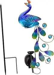 1Pc Solar Peacock Light Rain Gauge Lawn Lamp Decorative Outdoor Light for Garden Courtyards and Villas Artistic Design Multipurpose Use Fine Workmanship