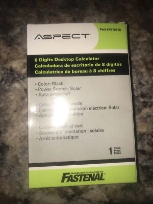 Fastenal Aspect Desktop Calculator Solar New