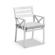 Tuscany Round 1.8m Outdoor Aluminium and Teak Dining Table with 8 Kansas Dining Chairs - Outdoor Aluminium Dining Settings
