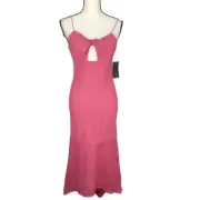 Aidan Mattox By Aiden Lace Midi Dress in Pink Size 2 NWT RET$265