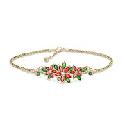 Christmas Blooms Crystal Poinsettia Bracelet